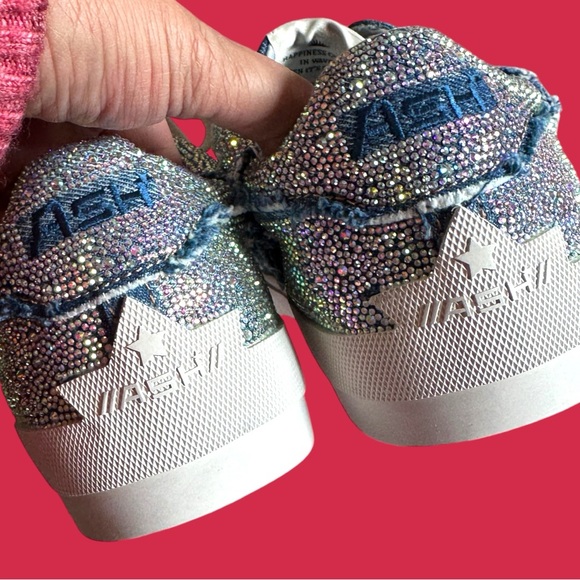 Women's Blue Malibu Strass Crystals Sneakers (Sz 41 / Fits 10-10.5) (NWOT) - Picture 4 of 11